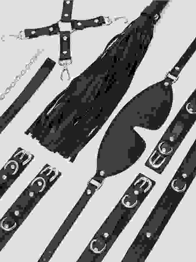 Bondage Couture Luxury BDSM Role Play 6 Piece Kit, Blue, hi-res